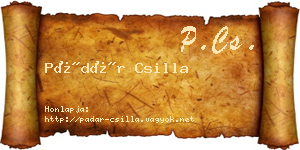 Pádár Csilla névjegykártya